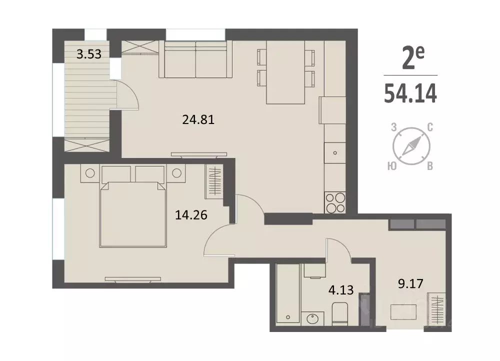 1-к кв. Курская область, Курск Хуторская ул., 33 (54.14 м) - Фото 0