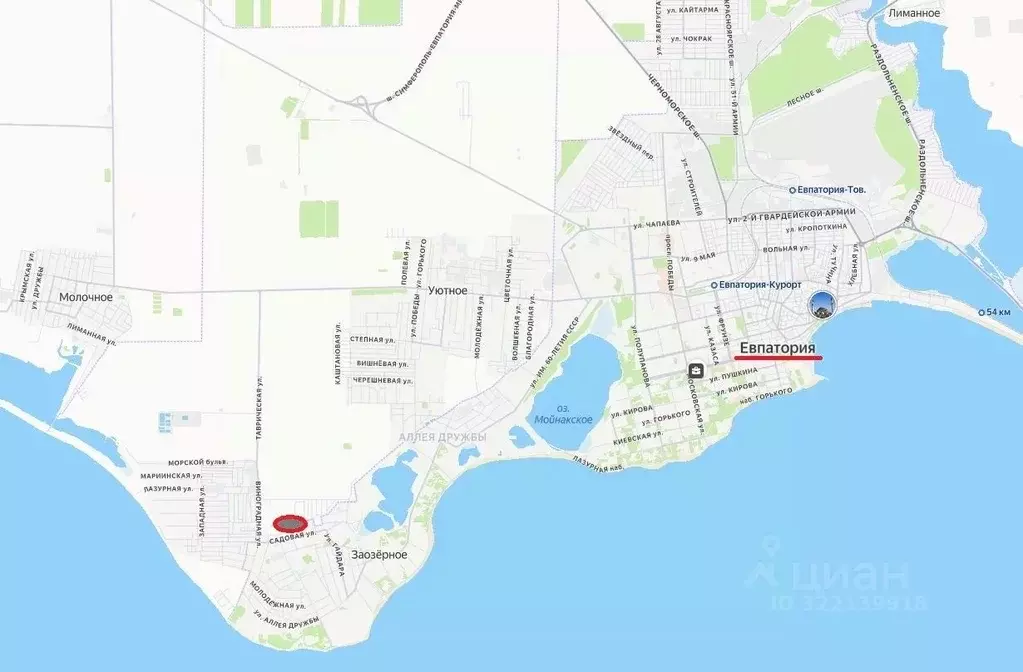 Участок в Крым, Евпатория городской округ, Заозерное пгт ул. Садовая, ... - Фото 0