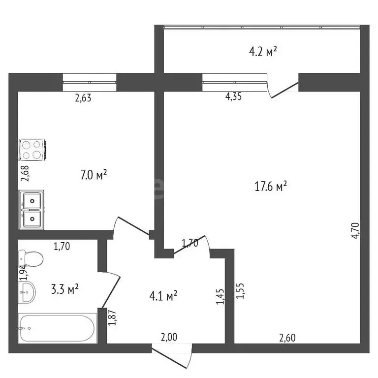 1-комнатная квартира: Ишим, улица 8 Марта, 29 (31 м) - Фото 1
