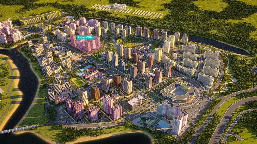 2-к кв. Башкортостан, Уфа Дема жилрайон, Экогород Яркий мкр,  (36.7 м) - Фото 1