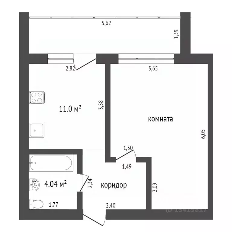 1-к кв. Брянская область, Брянск Народная ул., 8 (46.0 м) - Фото 1