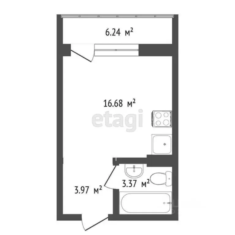 1-к кв. Севастополь проезд Рубежный, 28 (35.0 м) - Фото 1