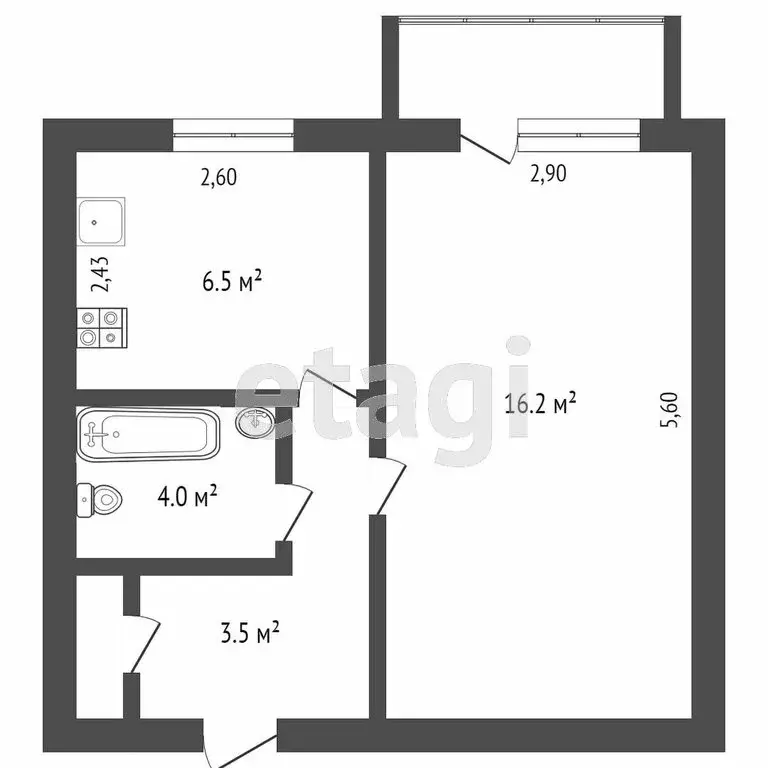 1-комнатная квартира: Тюмень, улица Фурманова, 4 (30.7 м) - Фото 0