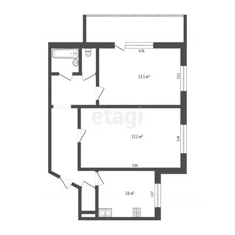 2-к кв. Тюменская область, Тюмень Механическая ул., 33 (52.5 м) - Фото 2