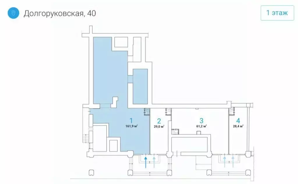 Помещение свободного назначения в Москва Долгоруковская ул., 40 (162 ... - Фото 2