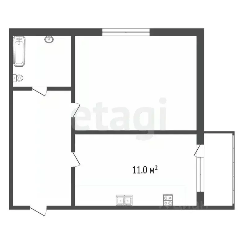 1-к кв. Ярославская область, Рыбинск Полиграфская ул., 21 (37.0 м) - Фото 1
