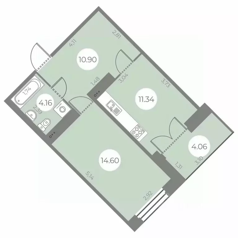 1-к кв. Санкт-Петербург ул. Маршала Захарова, 10 (43.03 м) - Фото 0