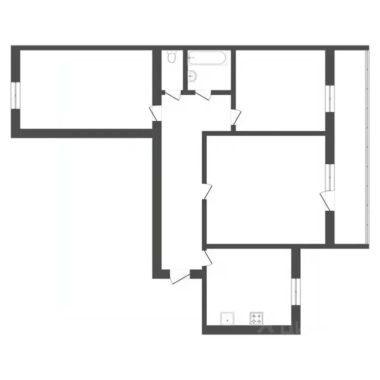 3-к кв. Тюменская область, Тюмень Холодильная ул., 136 (60.7 м) - Фото 2