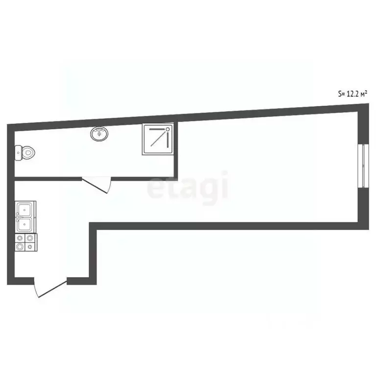 Студия Санкт-Петербург Саперный пер., 8 (12.2 м) - Фото 2