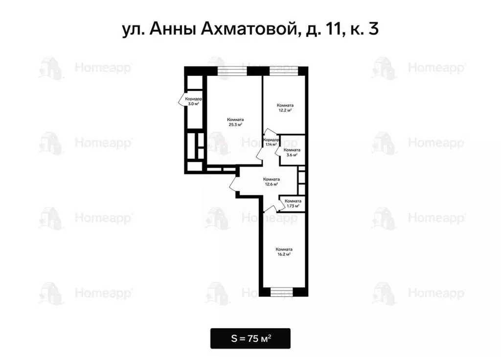 2-к кв. Москва Внуковское поселение, ул. Анны Ахматовой, 11к3 (73.0 м) - Фото 1