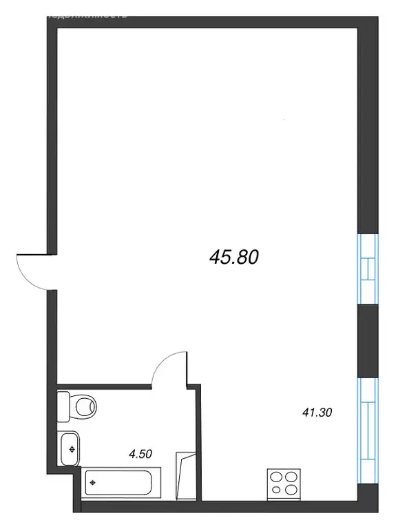 1-комнатная квартира: Санкт-Петербург, Херсонский проезд, 6 (46.1 м) - Фото 1