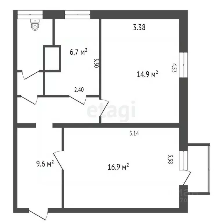 2-к кв. Ленинградская область, Всеволожск Советская ул., 76 (50.4 м) - Фото 1