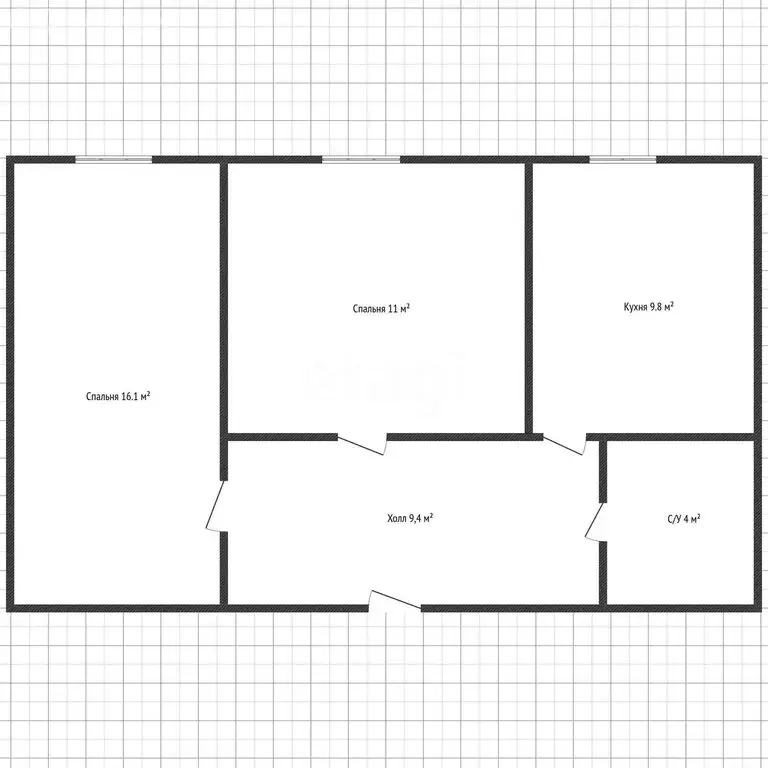 2-комнатная квартира: Майкоп, 7-й переулок, 14 (50.4 м) - Фото 1