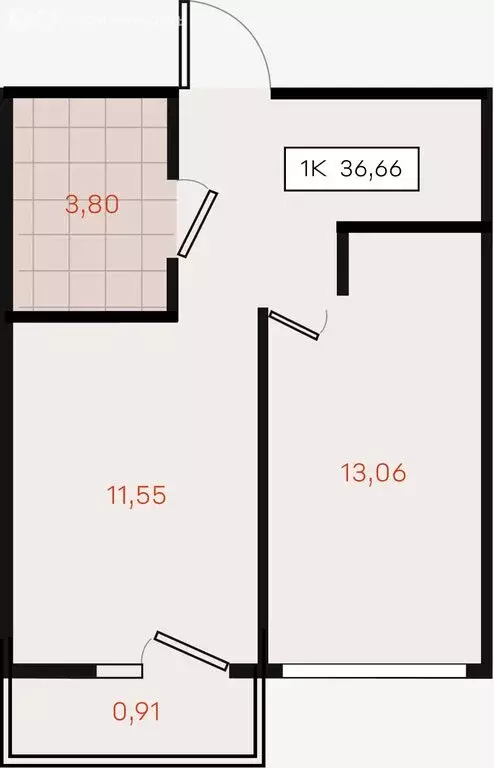 1-комнатная квартира: Динской район, Южно-Кубанское сельское ... - Фото 1