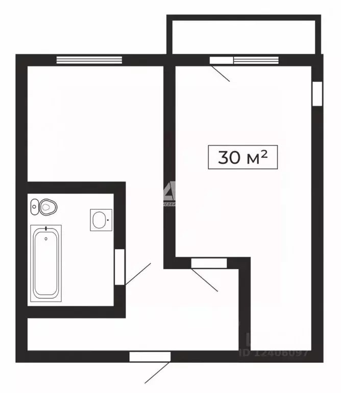 1-к кв. Челябинская область, Челябинск просп. Победы, 289 (30.3 м) - Фото 2