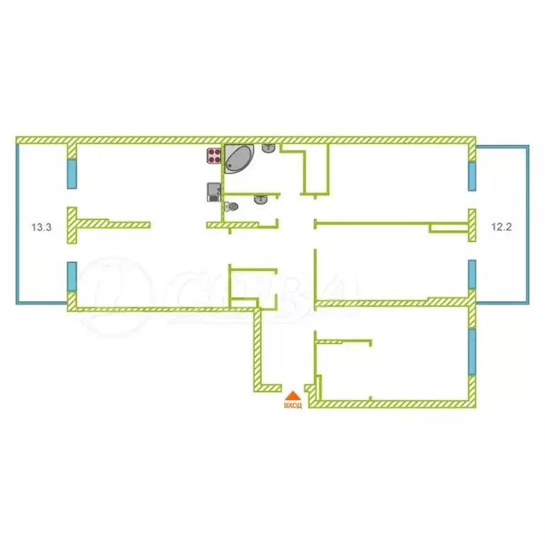 4-комнатная квартира: Тюмень, улица Федюнинского, 30 (136.5 м) - Фото 2