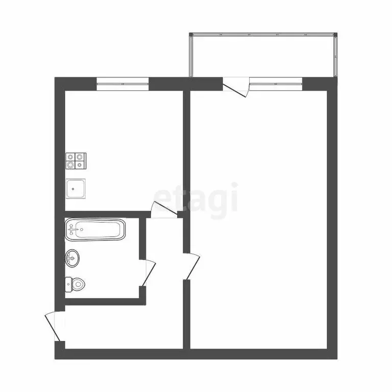 1-комнатная квартира: Тула, улица Кирова, 12к2 (30 м) - Фото 1