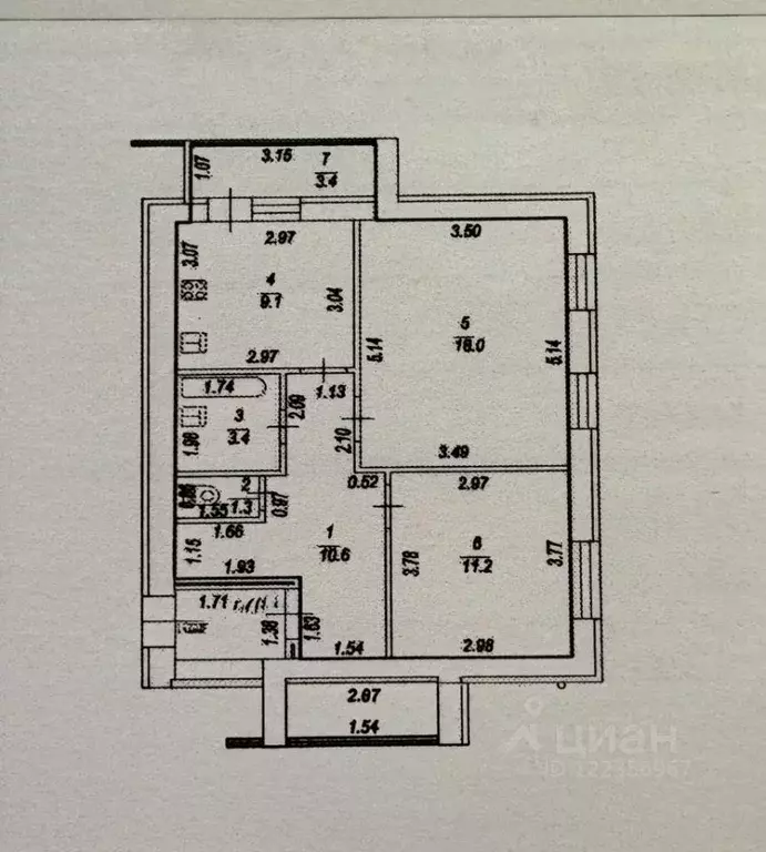 2-к кв. Башкортостан, Уфа ул. Максима Горького, 56 (53.6 м) - Фото 2