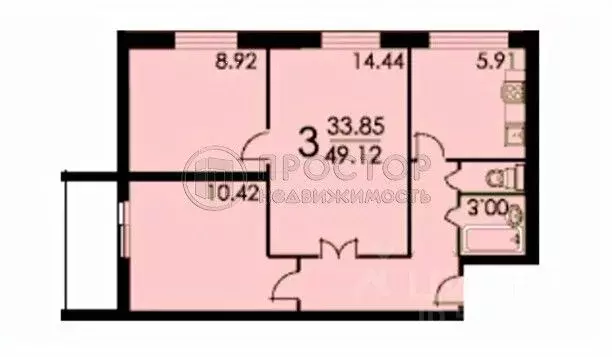 3-к кв. Москва бул. Яна Райниса, 6К2 (48.7 м) - Фото 1