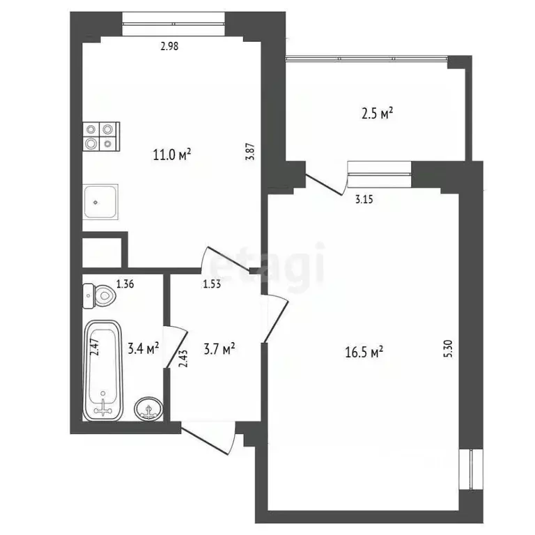 1-к кв. Псковская область, Псков Техническая ул., 14 (34.6 м) - Фото 1