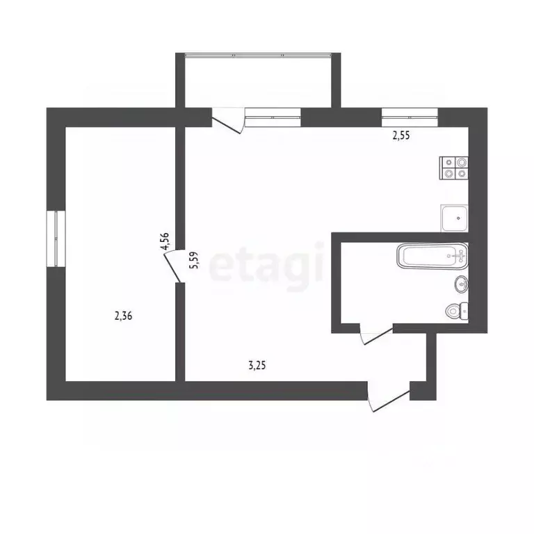 2-к кв. Севастополь ул. Киевская, 18 (42.1 м) - Фото 2