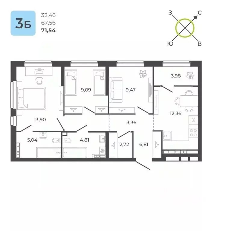 3-к кв. Свердловская область, Екатеринбург ул. Академика Ландау, 34 ... - Фото 0
