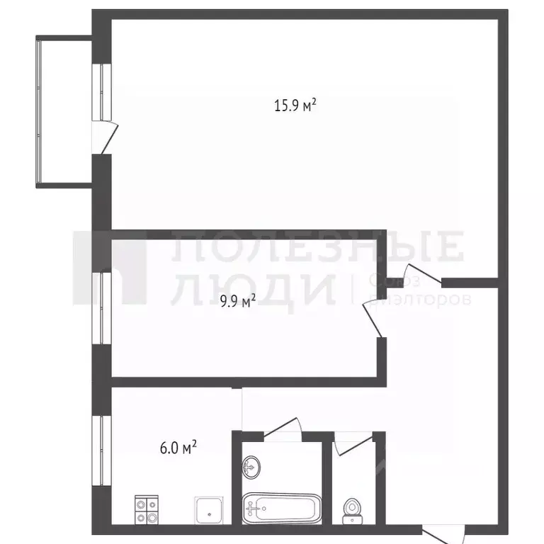 2-к кв. Новгородская область, Боровичи Ботаническая ул., 10 (40.6 м) - Фото 1