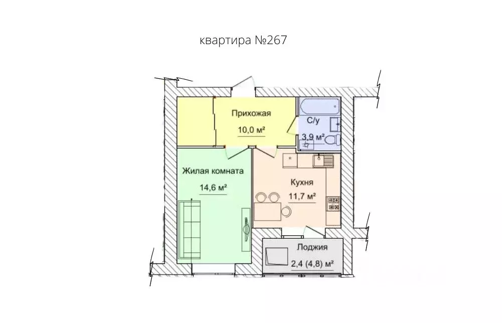 1-к кв. Удмуртия, Можга Можгинский район, ул. Наговицына, 45 (45.0 м) - Фото 0