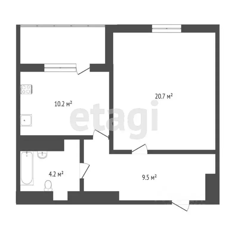 1-к кв. Крым, Симферополь ул. Крылова (50.0 м) - Фото 1