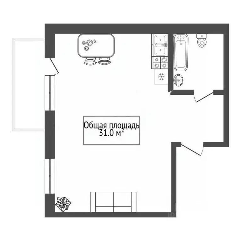 Студия Новосибирская область, Новосибирск ул. Николая Грицюка, 1 (31.0 ... - Фото 1