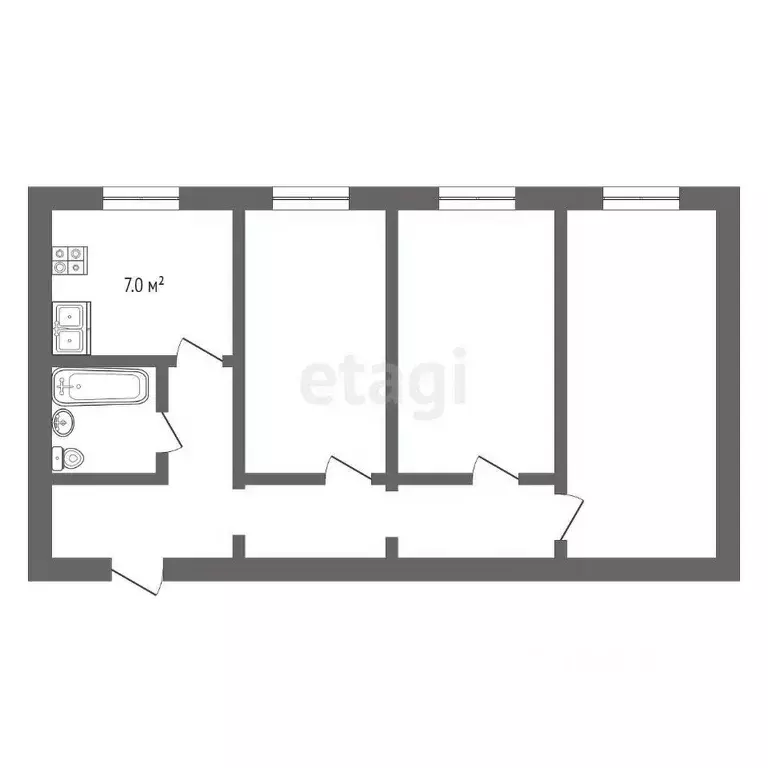 3-к кв. Коми, Микунь Усть-Вымский район, ул. Дзержинского, 28 (59.8 м) - Фото 1