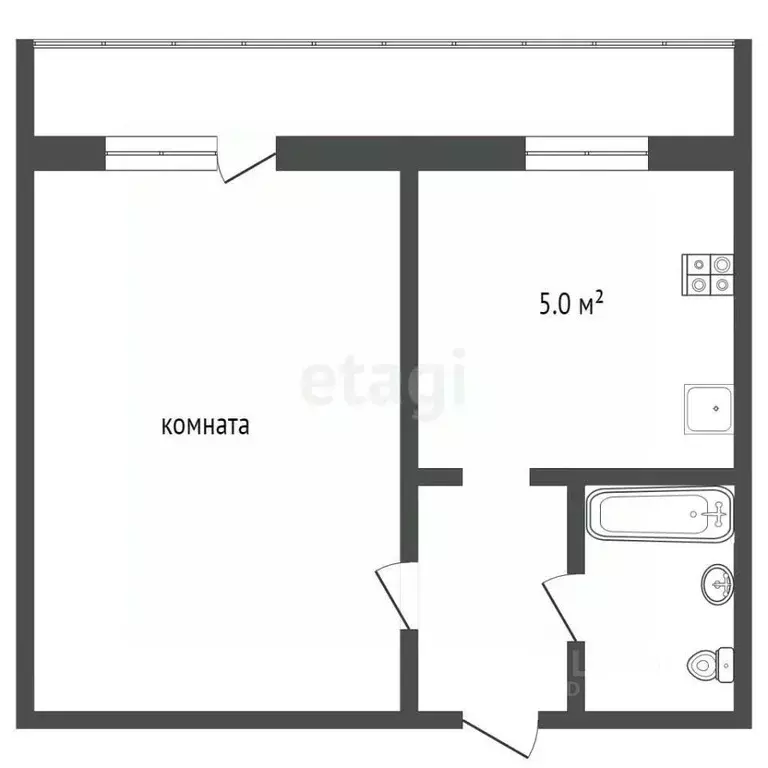 1-к кв. Самарская область, Самара Енисейская ул., 49 (22.3 м) - Фото 2