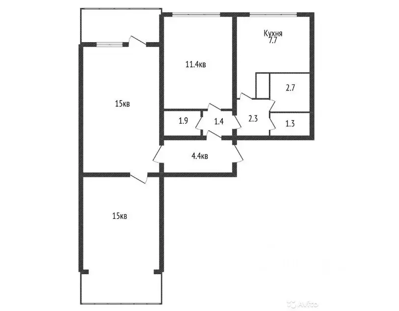 3-к кв. Краснодарский край, Краснодар Хлопчато-бумажный Комбинат мкр, ... - Фото 1
