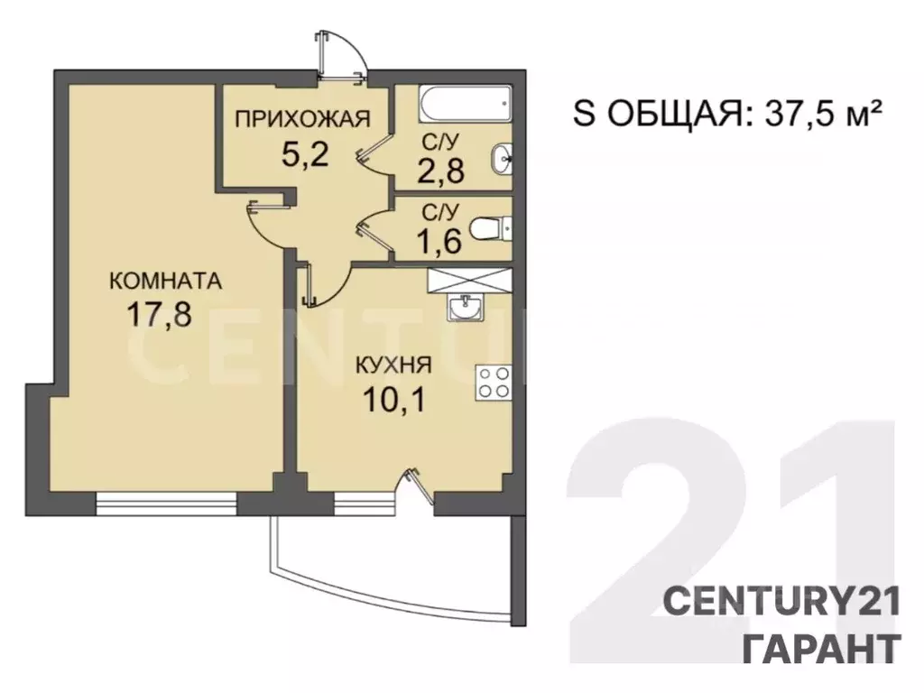 1-к кв. Санкт-Петербург пос. Металлострой, Центральная ул., 19к3 (37.5 ... - Фото 2