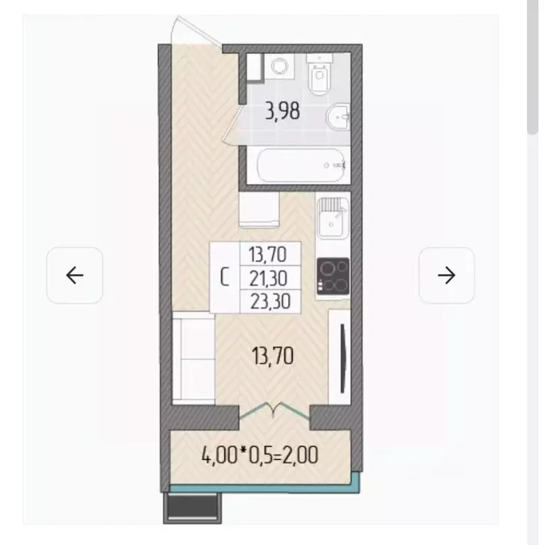Студия Краснодарский край, Темрюк Дальняя ул., 5 (23.3 м) - Фото 1