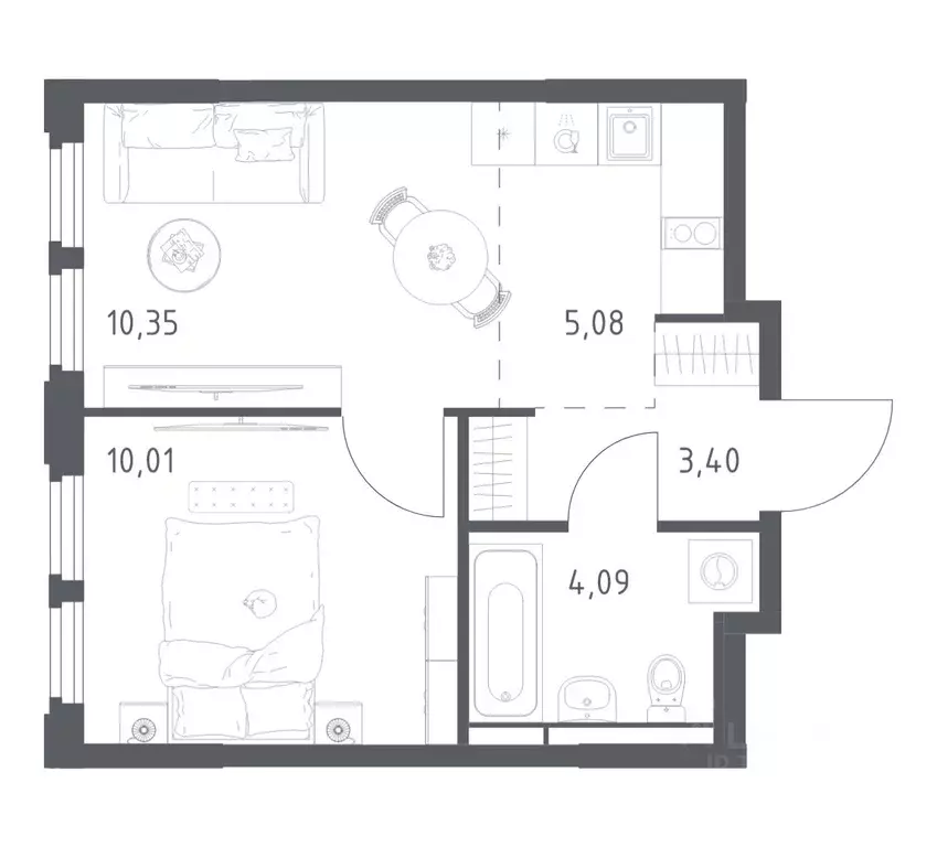 1-к кв. Московская область, Королев Юбилейный мкр, Космический Квартал ... - Фото 1