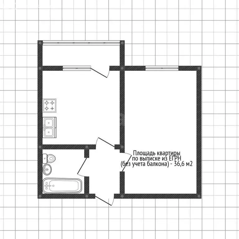 1-комнатная квартира: Краснодар, улица Героя А.А. Аверкиева, 14 (36.6 ... - Фото 1