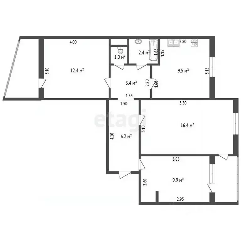 3-к кв. Крым, Симферополь ул. 60 лет Октября (62.3 м) - Фото 1