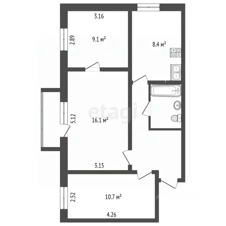3-к кв. Ярославская область, Ярославль ул. Белинского, 30 (54.2 м) - Фото 1