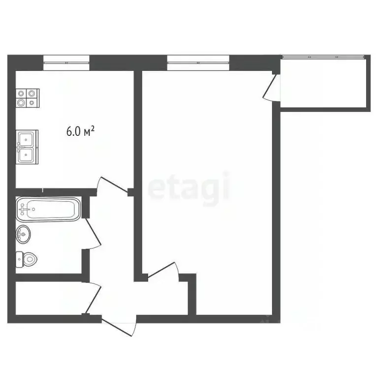 1-к кв. Ярославская область, Рыбинск ул. Черкасова, 1 (31.8 м) - Фото 1