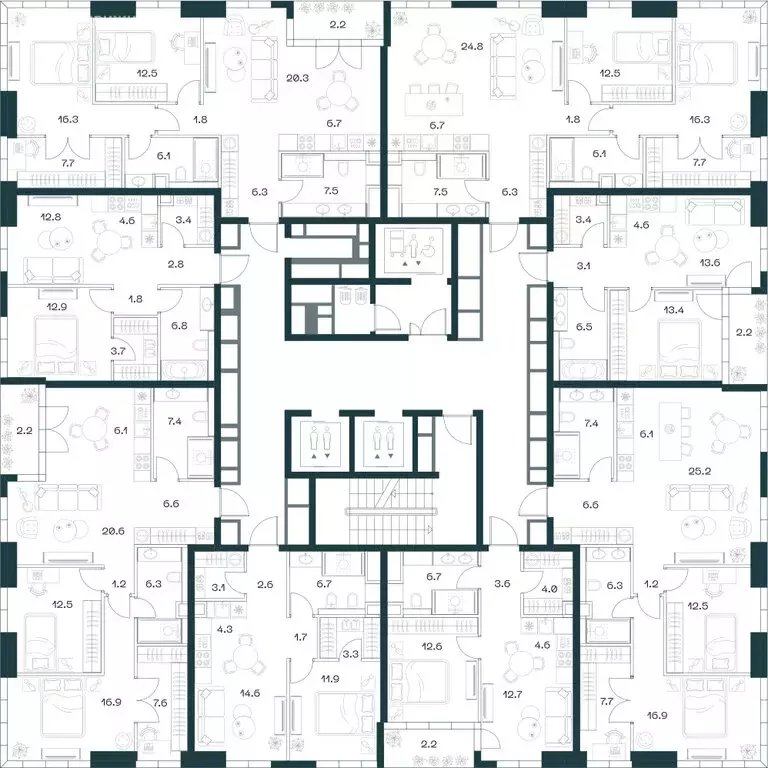 2-комнатная квартира: Москва, жилой комплекс Шифт (48.8 м) - Фото 1