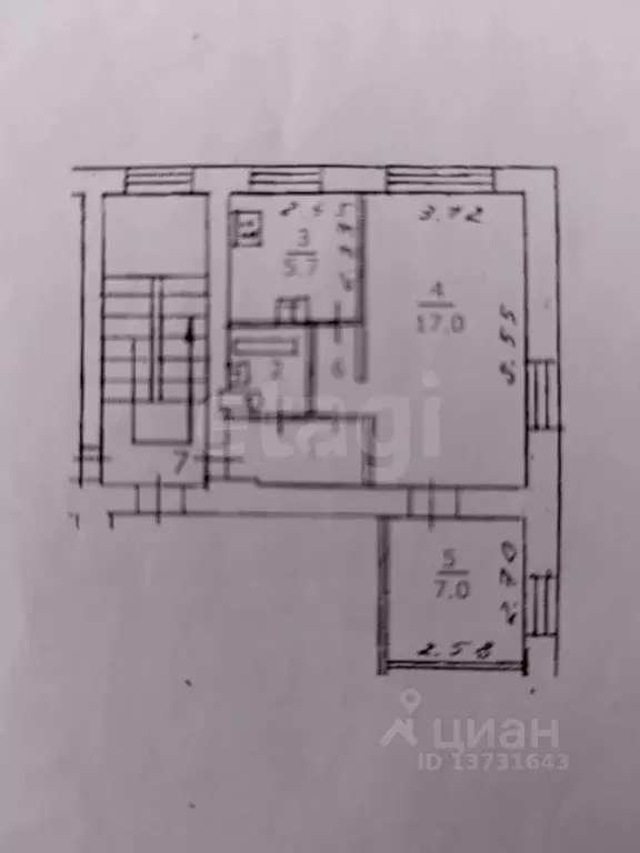 2-к кв. Псковская область, Псков Гражданская ул., 12 (37.4 м) - Фото 1