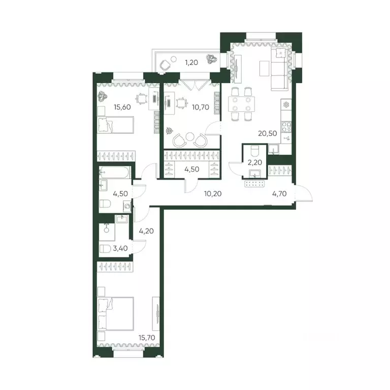 3-к кв. Санкт-Петербург Пески тер.,  (97.4 м) - Фото 1