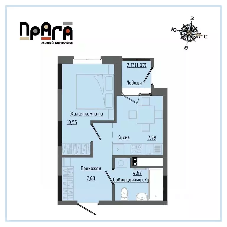 1-к кв. Удмуртия, Ижевск Комсомольская ул., 83 (31.58 м) - Фото 1