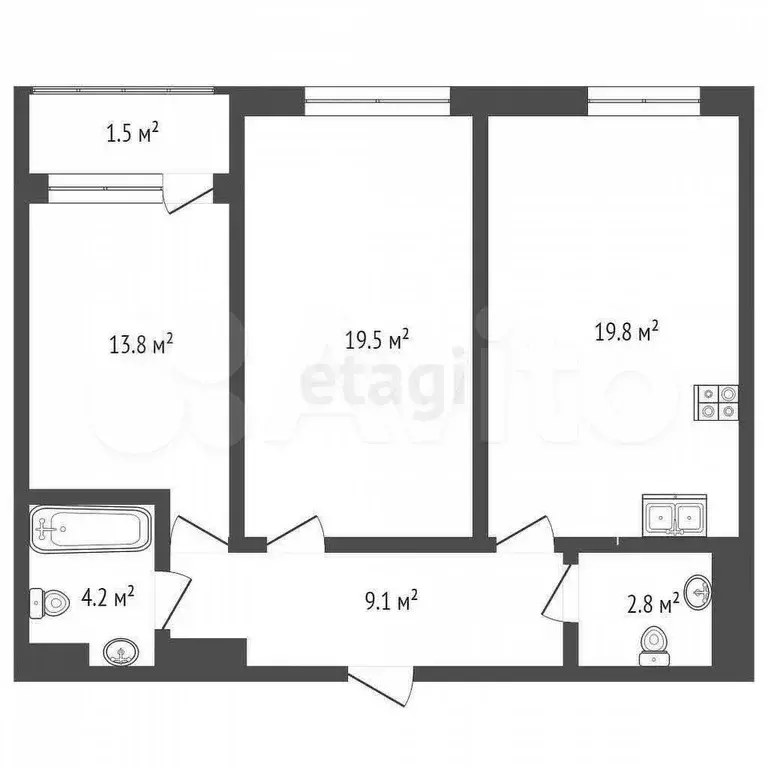 3-к. квартира, 70 м, 24/25 эт. - Фото 0