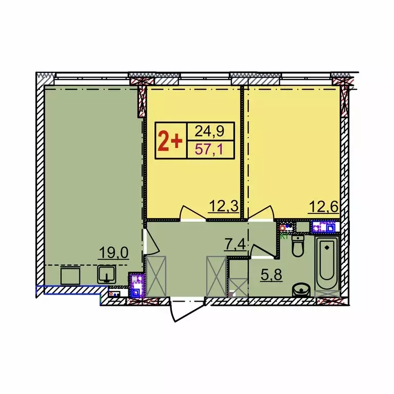 2-комнатная квартира: Нижний Новгород, Артельная улица, 15к1 (57.1 м) - Фото 0