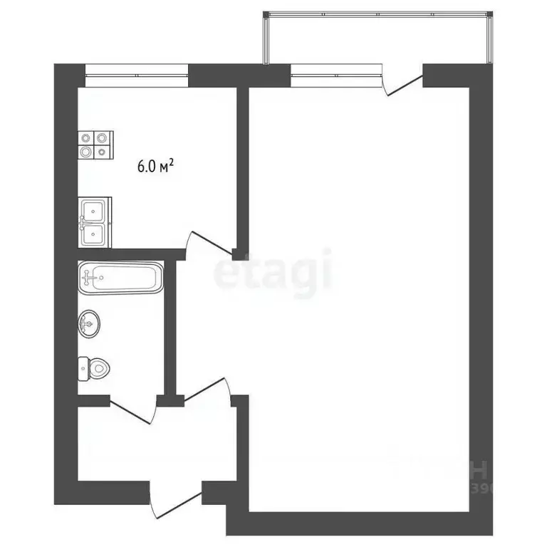 1-к кв. Крым, Ялта ул. Дзержинского, 21 (39.0 м) - Фото 2