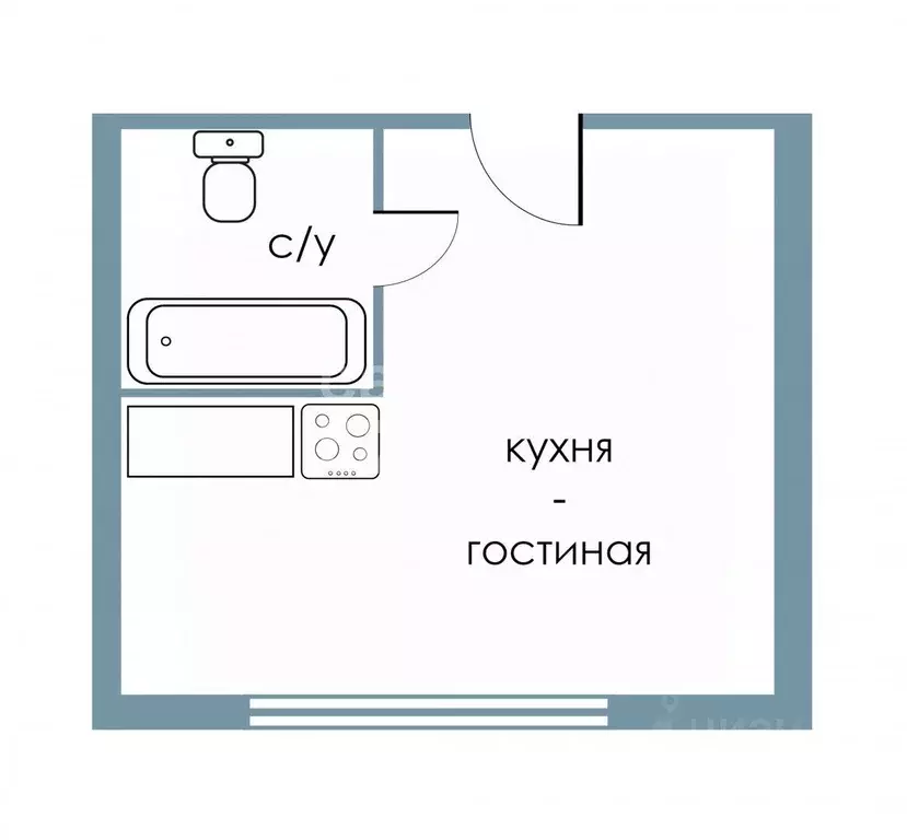 1-к кв. Ульяновская область, Ульяновск пер. 2-й Баумана, 38 (18.0 м) - Фото 1