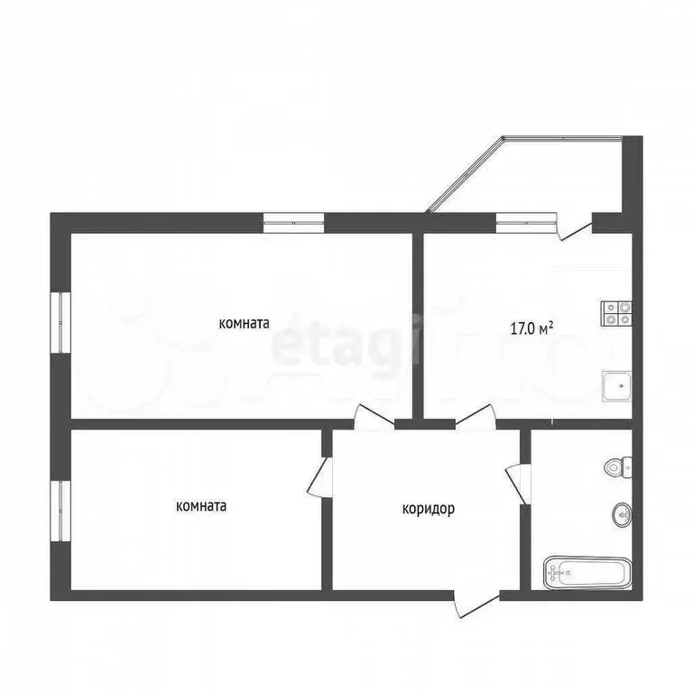 2-к. квартира, 57,5 м, 3/16 эт. - Фото 0