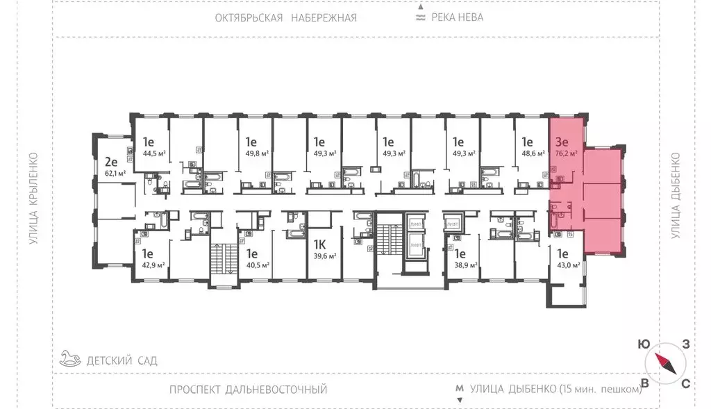 3-комнатная квартира: Санкт-Петербург, улица Дыбенко, 3 (75 м) - Фото 1
